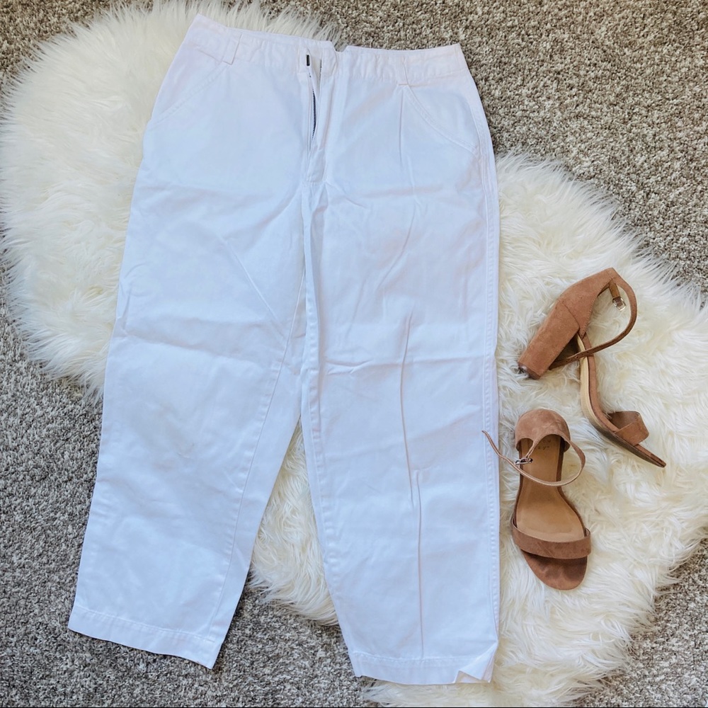 Vintage Lord & Taylor White Wide Leg Cropped Pants Size 6